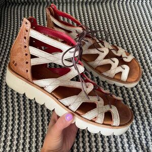 Bed Stu Shirin ll platform lace up sandals women’s shoe size 10